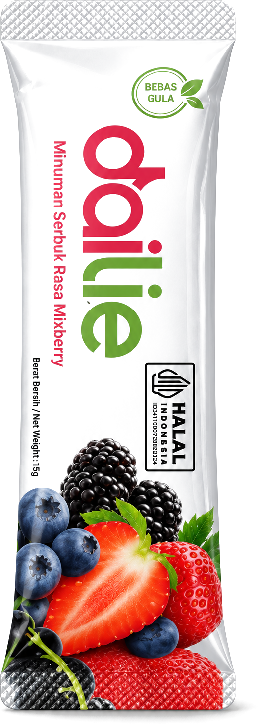 Dailie Fiber Mixberry — kemasan sachet depan